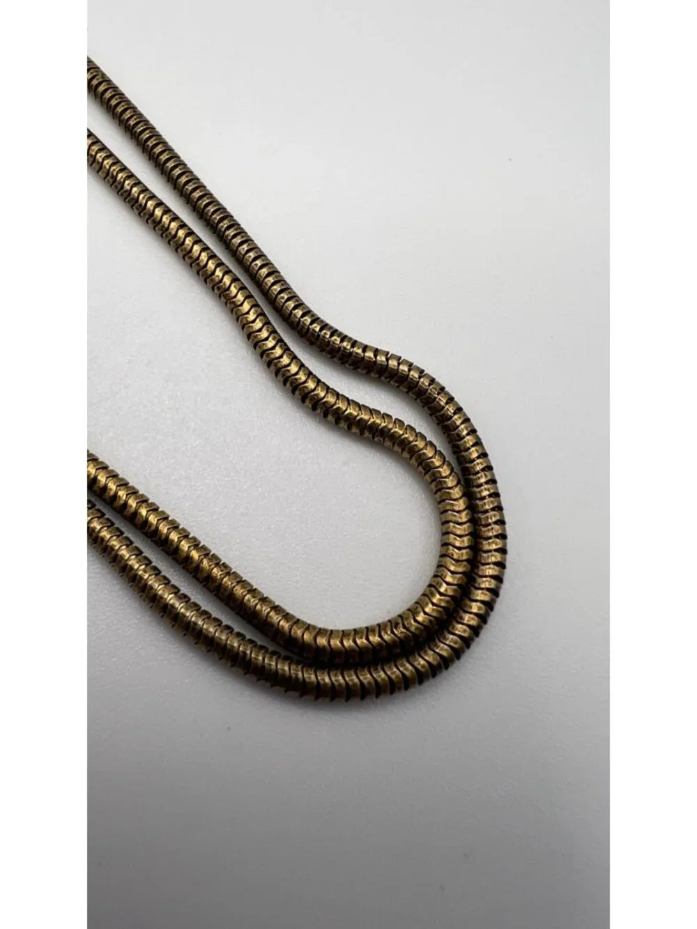Vintage Express Double-Strand Snake Chain Necklace In Antiqued Gold Finish